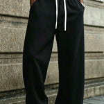 Oberon - Men's Loose Fit Drawstring Jogger Trousers - Black/White