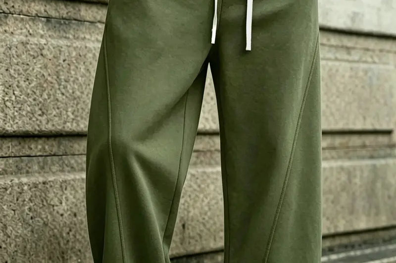 Oberon - Men's Loose Fit Drawstring Jogger Trousers - Green
