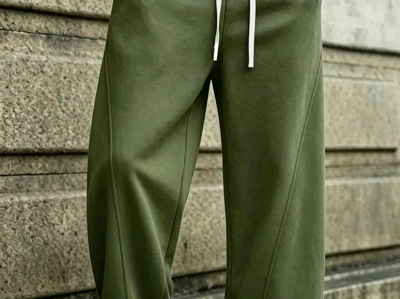 Oberon - Men's Loose Fit Drawstring Jogger Trousers - Green