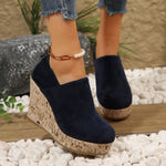 Odalys - Women's Cushioned Slip-On Wedge Loafers