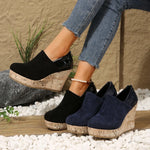 Odalys - Women's Cushioned Slip-On Wedge Loafers