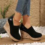 Odalys - Women's Cushioned Slip-On Wedge Loafers