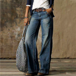 Odile - Women's High-Waist Wide-Leg Jeans - Blue