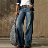 Odile - Women's High-Waist Wide-Leg Jeans - Blue