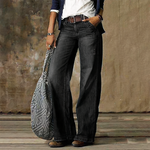 Odile - Women's High-Waist Wide-Leg Jeans - Black