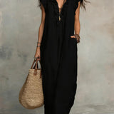 Black boho maxi dress