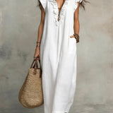 White boho maxi dress