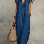 Blue boho maxi dress