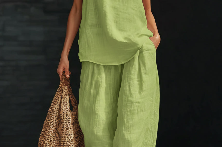 Women's Halter Neck Two-Piece Set | Casual Matching Summer Co-ord