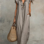 Grey boho maxi dress