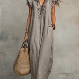 Grey boho maxi dress