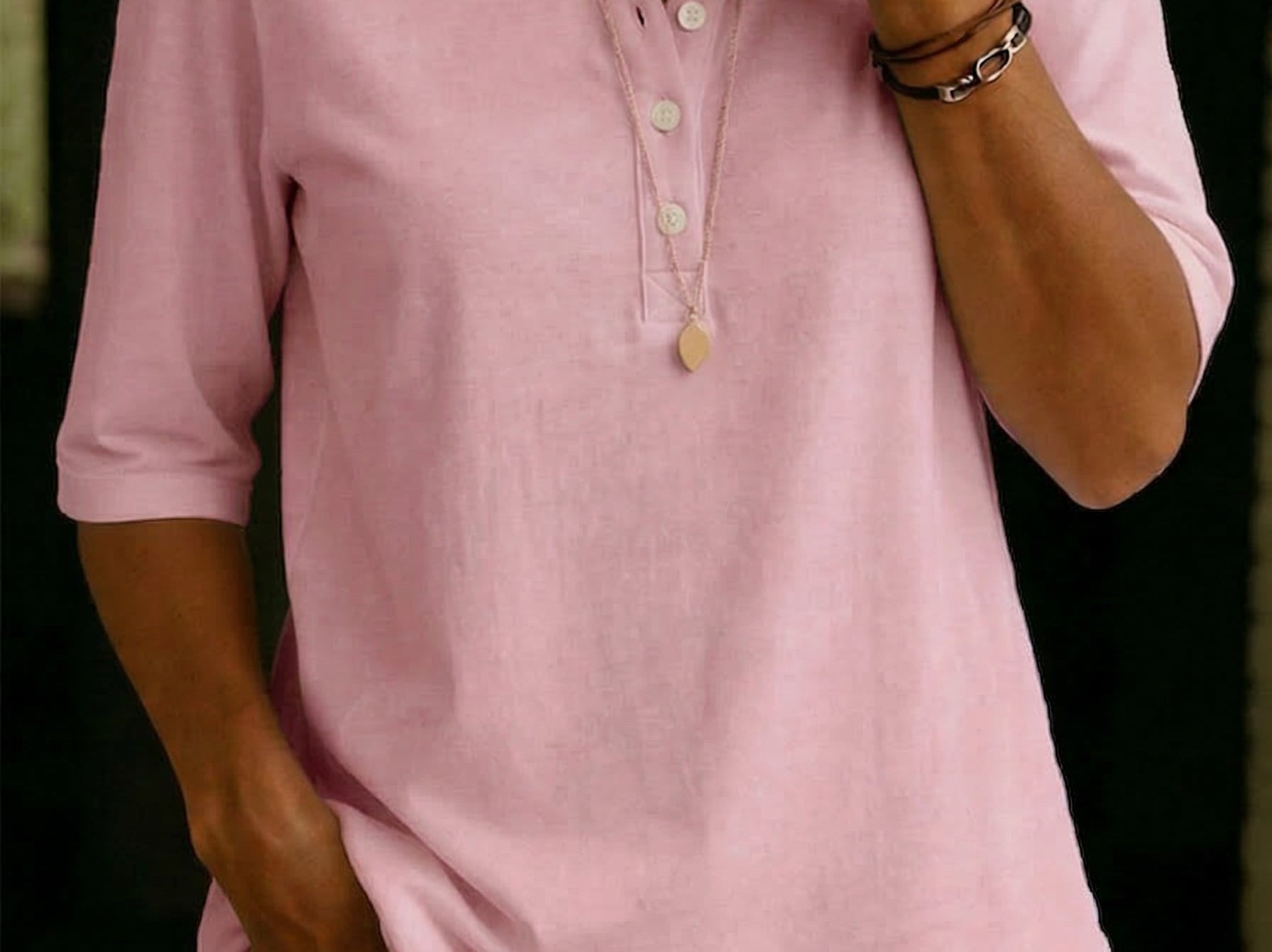 Pink henley top