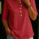 Red henley top