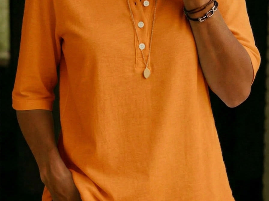 Orange henley top