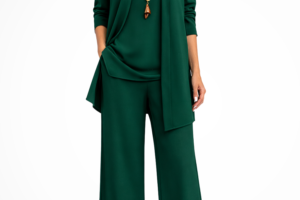 Orlaith - Women's Formal Three-Piece Set - Dark Green