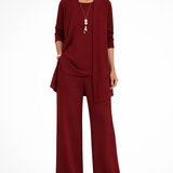 Orlaith - Women's Formal Three-Piece Set - Wine Red