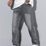Orson - Men's Straight Fit Cotton-Blend Jeans - Washed Grey