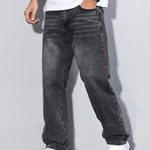 Orson - Men's Straight Fit Cotton-Blend Jeans - Charcoal Black