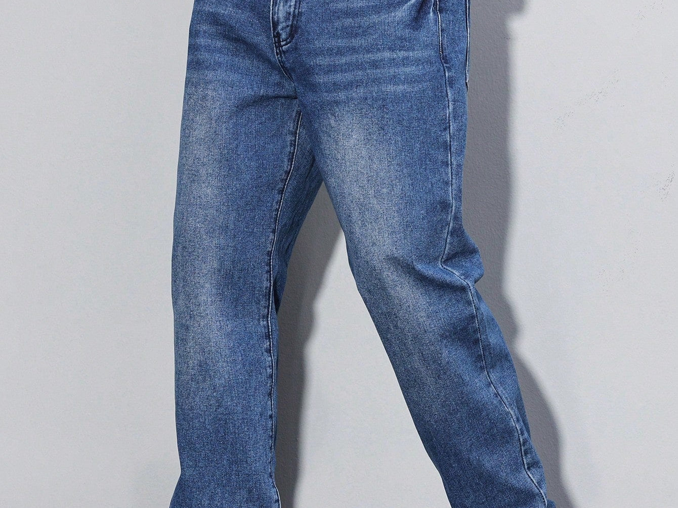 Orson - Men's Straight Fit Cotton-Blend Jeans - Medium Blue