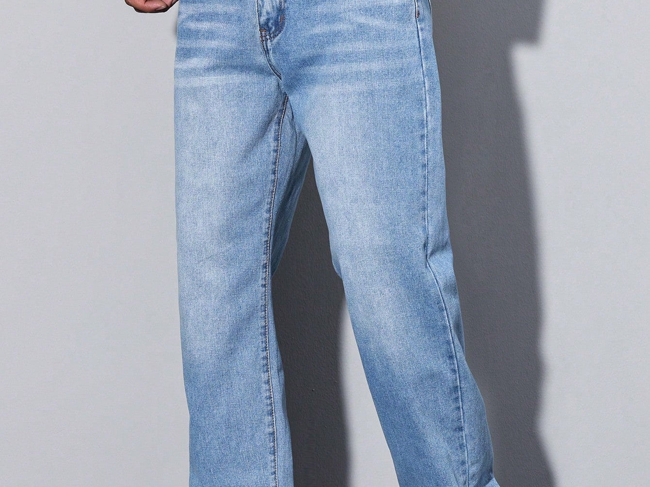 Orson - Men's Straight Fit Cotton-Blend Jeans - Light Blue