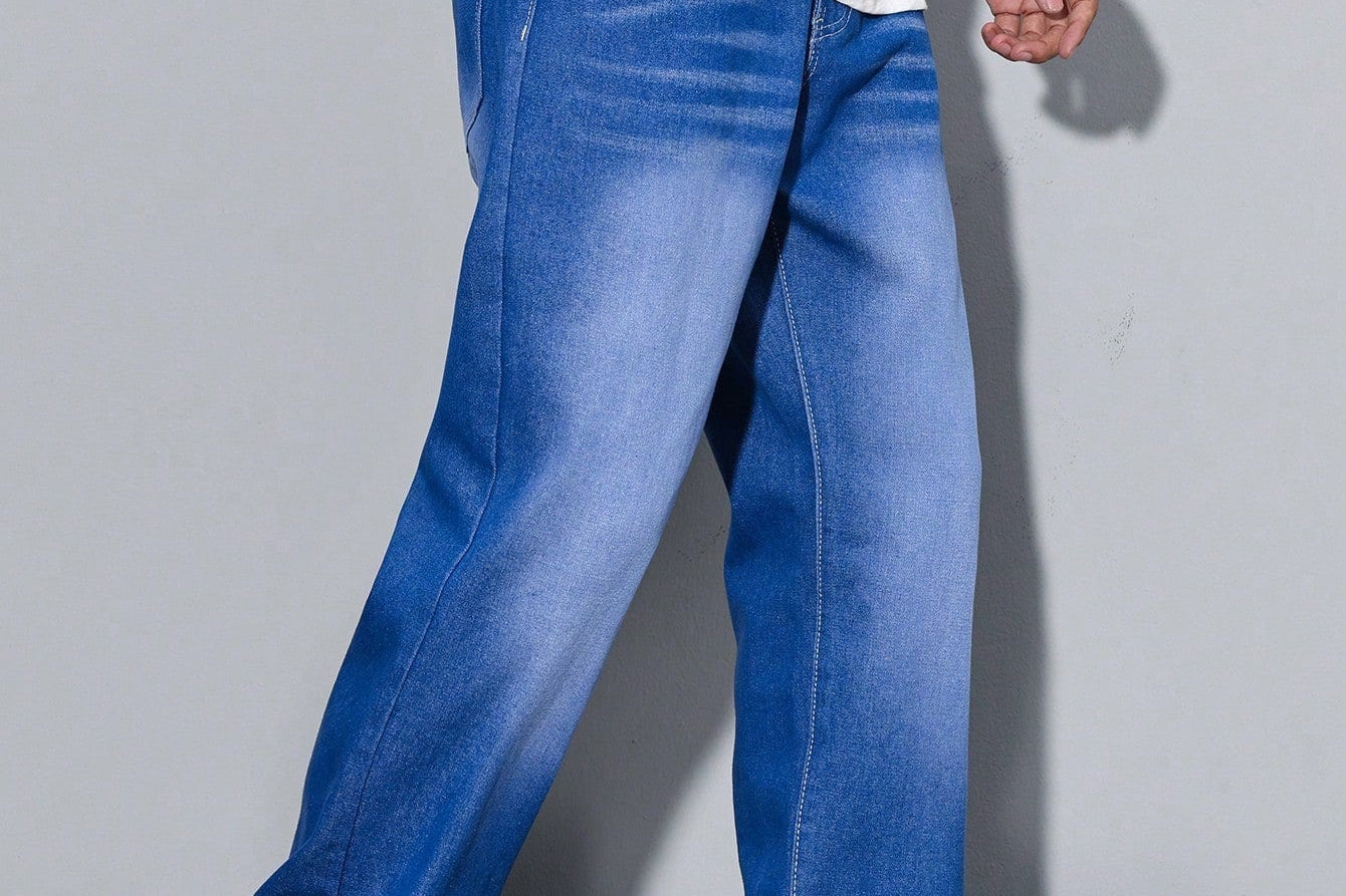 Orson - Men's Straight Fit Cotton-Blend Jeans - Royal Blue