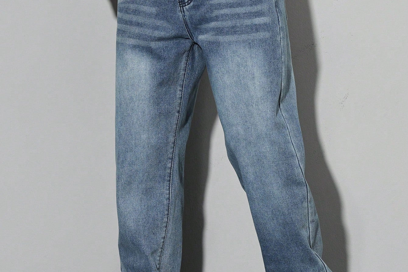 Orson - Men's Straight Fit Cotton-Blend Jeans - Vintage Blue