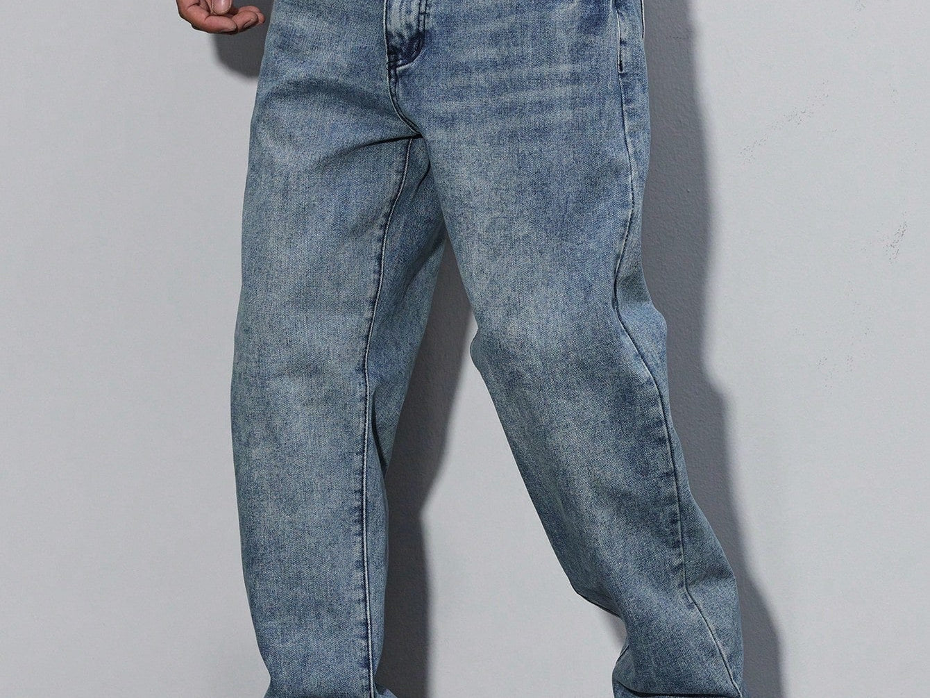 Orson - Men's Straight Fit Cotton-Blend Jeans - Blue Grey