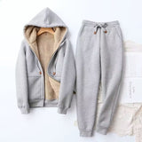 Peigi - Women's Winter Hoodie and Jogger Set - Grey