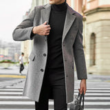 Percival - Men's Tailored Wool-Blend Winter Overcoat - Grey