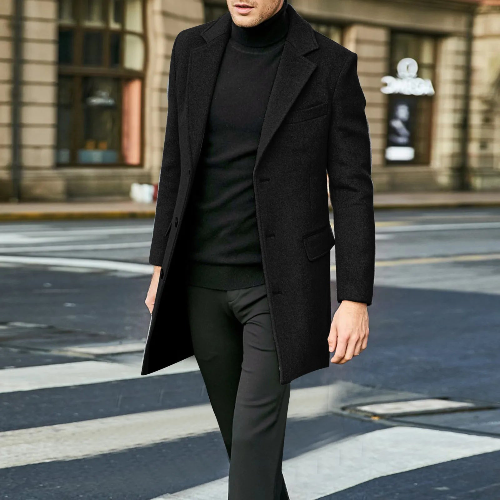 Percival - Men's Tailored Wool-Blend Winter Overcoat