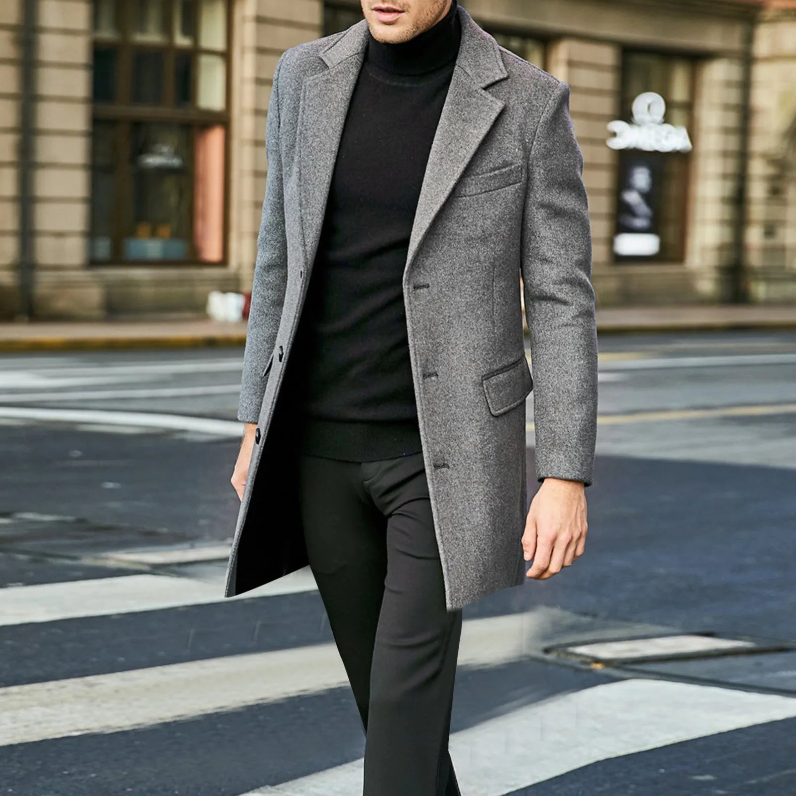 Percival - Men's Tailored Wool-Blend Winter Overcoat