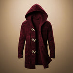 Peregrine - Men's Wool-Blend Knit Hooded Cardigan - Crimson Red