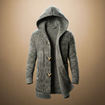 Peregrine - Men's Wool-Blend Knit Hooded Cardigan - Slate Grey