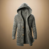 Peregrine - Men's Wool-Blend Knit Hooded Cardigan - Slate Grey