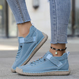 Perrine - Women's Suede and Leather Lace-Up Ankle Sneakers - Blue
