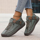 Perrine - Women's Suede and Leather Lace-Up Ankle Sneakers - Green