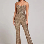 Petronella - Women's Sequin Wide-Leg Jumpsuit
