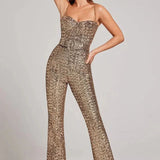 Petronella - Women's Sequin Wide-Leg Jumpsuit