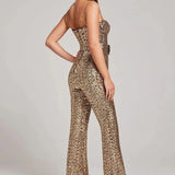 Petronella - Women's Sequin Wide-Leg Jumpsuit
