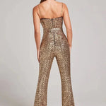 Petronella - Women's Sequin Wide-Leg Jumpsuit