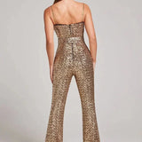 Petronella - Women's Sequin Wide-Leg Jumpsuit