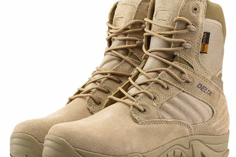 Pierce - Men's High-Top Lightweight Tactical Trekking Boots - Khaki