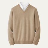 Quentin - Men's Cashmere-Blend V-Neck Jumper