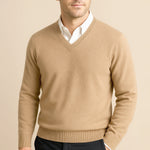 Quentin - Men's Cashmere-Blend V-Neck Jumper