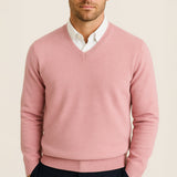 Quentin - Men's Cashmere-Blend V-Neck Jumper