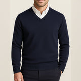 Quentin - Men's Cashmere-Blend V-Neck Jumper