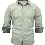 Rafe - Men's Tailored Button-Up Shirt with Contrast Collar and Cuffs
