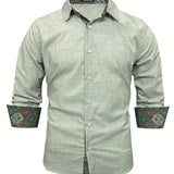 Rafe - Men's Tailored Button-Up Shirt with Contrast Collar and Cuffs
