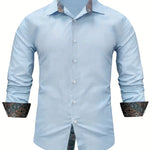 Rafe - Men's Tailored Button-Up Shirt with Contrast Collar and Cuffs