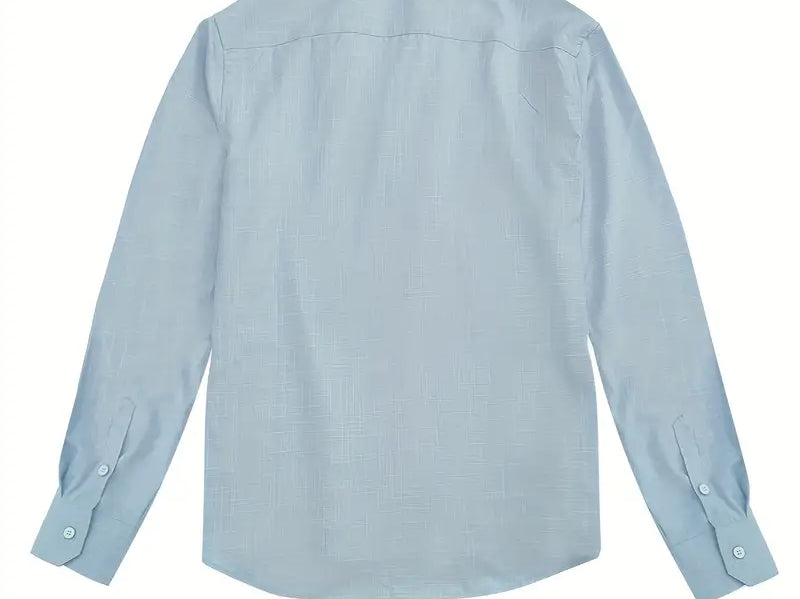 Rafe - Men's Tailored Button-Up Shirt with Contrast Collar and Cuffs